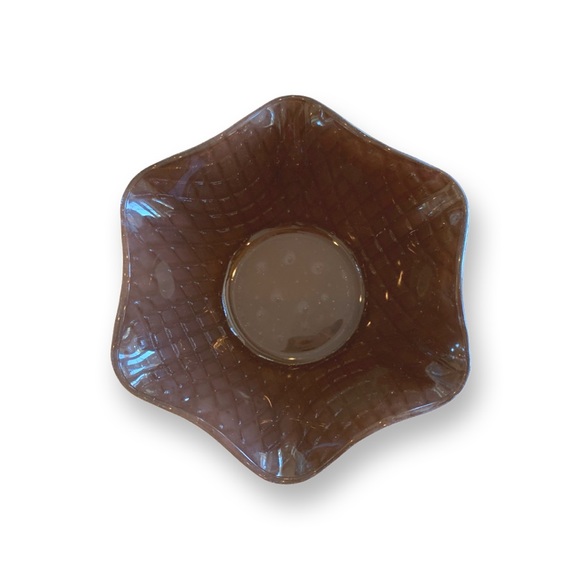 Vintage set of 6 Bomioli Rocco molded glass waffle cone ice cream bowls - Picture 4 of 7